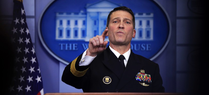 White House physician Dr. Ronny Jackson speaks to reporters at the White House Jan. 16, 2018. 