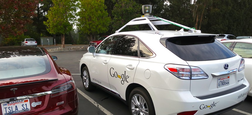 Right, a Lexus RX450h retrofitted by Google for its driverless car fleet.