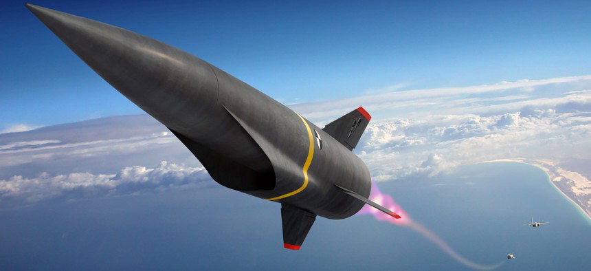 An Illustration of a hypersonic missile.