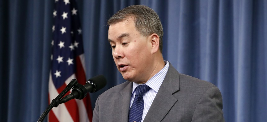 Under Secretary of Defense for Policy John Rood, speaks during a news conference on the 2018 Nuclear Posture Review, at the Pentagon, Friday, Feb. 2, 2018.
