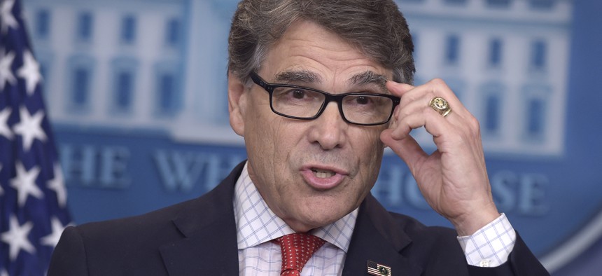 In this June 27, 2017 file photo, Energy Secretary Rick Perry speak during the daily briefing at the White House.