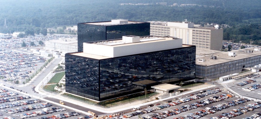 Headquarters of the Headquarters of the National Security Agency at Fort Meade, Maryland.
