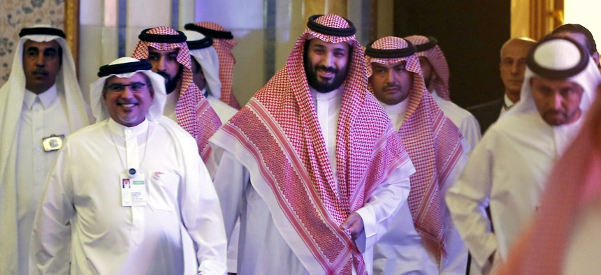 Saudi Crown Prince Mohammed bin Salman in Riyadh, Saudi Arabia, Wednesday, Oct. 24, 2018.