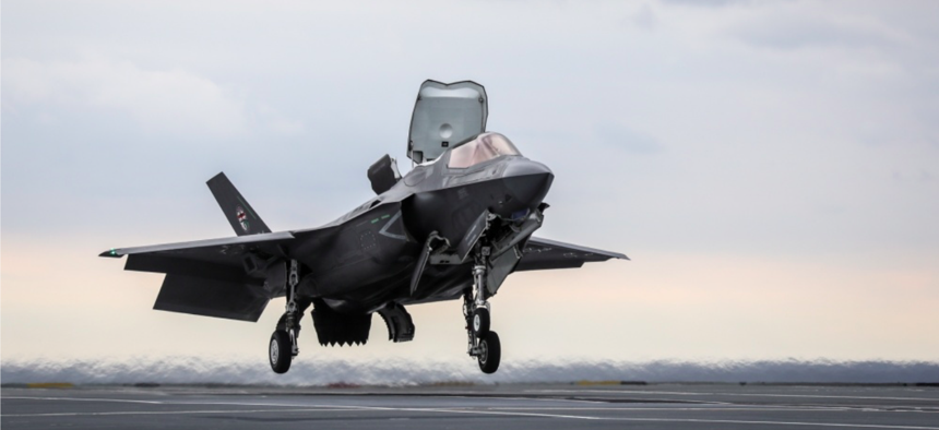 The first ever Shipborne Rolling Vertical Landing (SRVL) has been carried out with an F-35B Lightning II joint strike fighter jet conducting trials onboard the new British aircraft carrier, HMS Queen Elizabeth. 