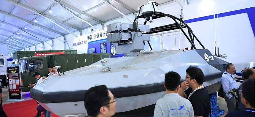 Liaowangzhe-2 is shown at the 12th China International Aviation and Aerospace Exhibition in Zhuhai, South China's Guangdong province, Nov 6, 2018.