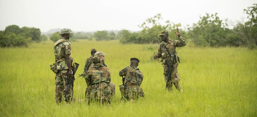 U.S. Army Africa troops train with regional allies during the United Accord 2018 exercise in Accra, Ghana, July 16, 2018.