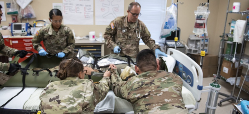 The 1st Battalion 228th Aviation Regiment practices 9-line medical evacuations at Soto Cano Air Base, Honduras, Dec. 12, 2018. 