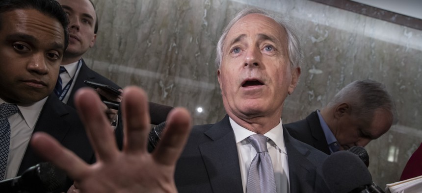 Senate Foreign Relations Committee Chairman Bob Corker, R-Tenn., pictured here on Capitol Hill on Dec. 6, 2018, is among the senior GOP lawmakers who oppose INF withdrawal.
