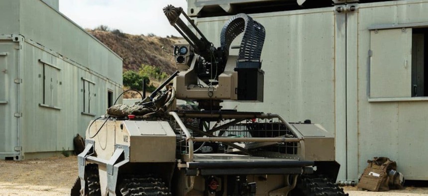 Multipurpose Unmanned Tactical Transport (MUTT) Robot used by the U.S. Marine Corps.