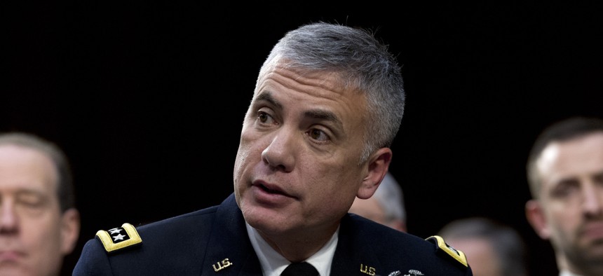 National Security Agency Director Gen. Paul Nakasone testifies before the Senate Intelligence Committee on Capitol Hill in Washington Tuesday, Jan. 29, 2019.