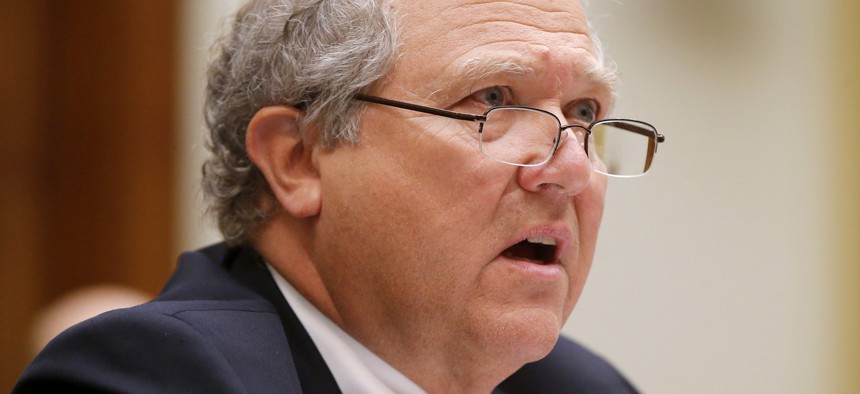  In this June 10, 2014, file photo, John F. Sopko, Special Inspector General for Afghanistan Reconstruction (SIGAR), testifies on Capitol Hill in Washington before the House Foreign Affairs subcommittee on the Middle East and North Africa
