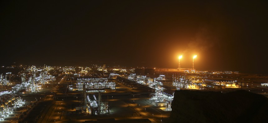 This March 16, 2019, photo, shows newly inaugurated natural gas refineries at the South Pars gas field on the northern coast of the Persian Gulf, in Asaluyeh, Iran.