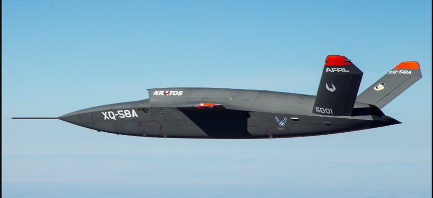 The XQ-58A Valkyrie demonstrator, a long-range, high subsonic unmanned air vehicle completed its inaugural flight March 5, 2019 at Yuma Proving Grounds, Arizona.