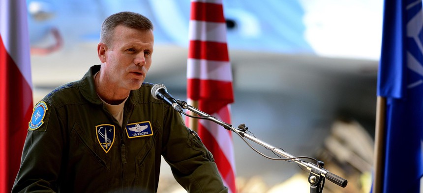 A 2017 photo of U.S. Air Force Gen. Tod D. Wolters, who was then commander of NATO Allied Air Command and U.S. Air Forces in Europe. 