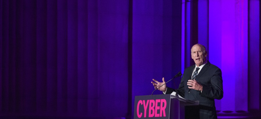 Director of National Intelligence Dan Coats speaks at the DC CyberTalks conference, Thursday, Oct. 18, 2018, in Washington. 