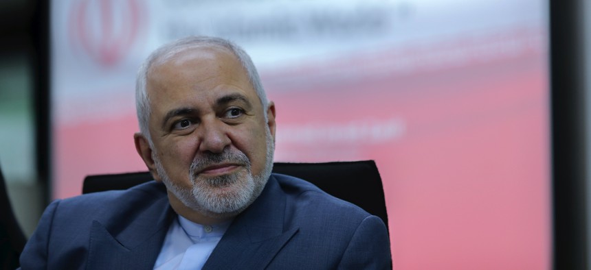 In this Aug. 29, 2019 file photo, Iranian Foreign Minister Mohammad Javad Zarif attends a forum titled "Common Security in the Islamic World" in Kuala Lumpur, Malaysia.