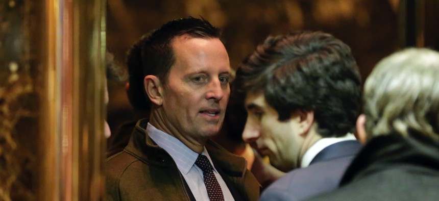 Richard Grenell arrives in Trump Tower, in New York on Dec. 12, 2016. That year, the Magyar Foundation of North America paid Grenell’s consulting firm, Capitol Media Partners, $103,750 for “public relations” services.