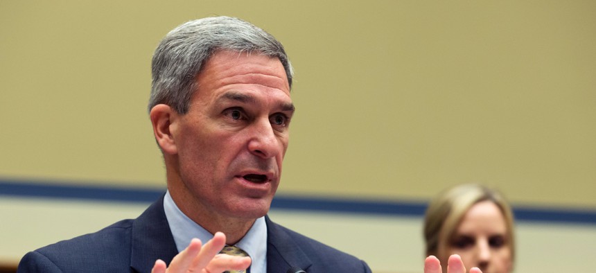 Ken Cuccinelli, acting director of U.S. Citizenship and Immigration Services testifies at a House Oversight subcommittee hearing on deportation of critically ill children on Capitol Hill in Washington, on Wednesday, Oct. 30, 2019.