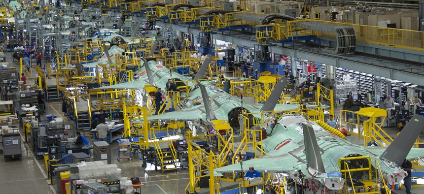 The F-35 Joint Strike Fighter production line in Forth Worth, Texas.