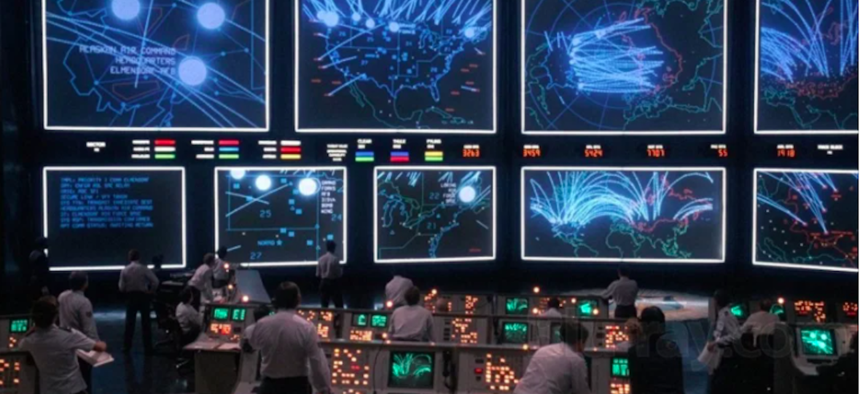 A shot from the 1983 movie WarGames.