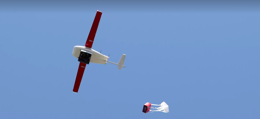 A Zipline delivery drone