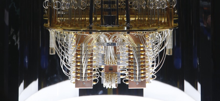 IBM unveils this quantum computer, Q System One, shown here during the CES tech show Wednesday, Jan. 8, 2020, in Las Vegas.