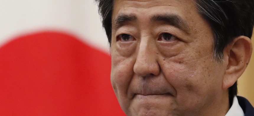 Japan's Prime Minister Shinzo Abe speaks at a news conference in Tokyo, Monday, May 25, 2020.