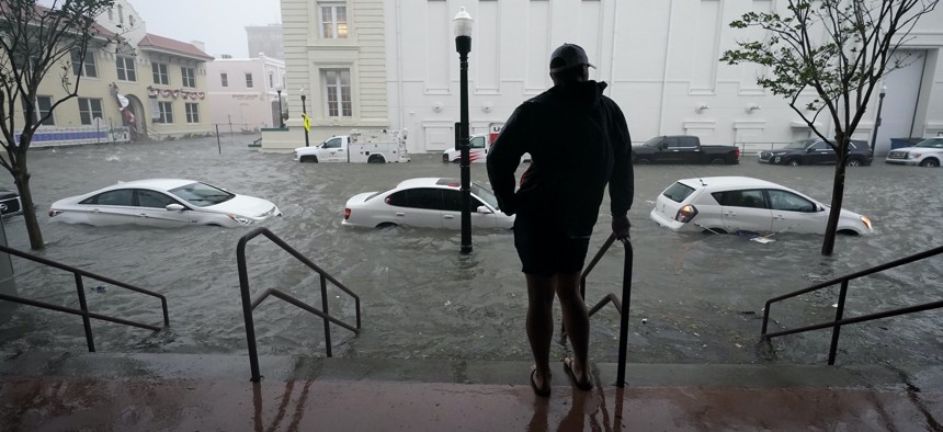 A Sept. 16, 2020, photo shows flooding in Pensacola, Fla. Hurricane Sally caused dangerous flooding from Florida to Mississippi and inland.