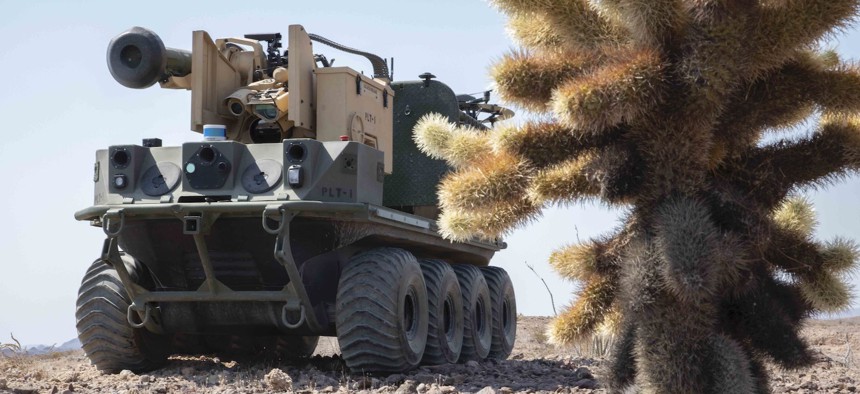 The autonomous system, Origin, prepares for a practice run during the Project Convergence capstone event at Yuma Proving Ground, Arizona, Aug. 11 – Sept. 18, 2020. 