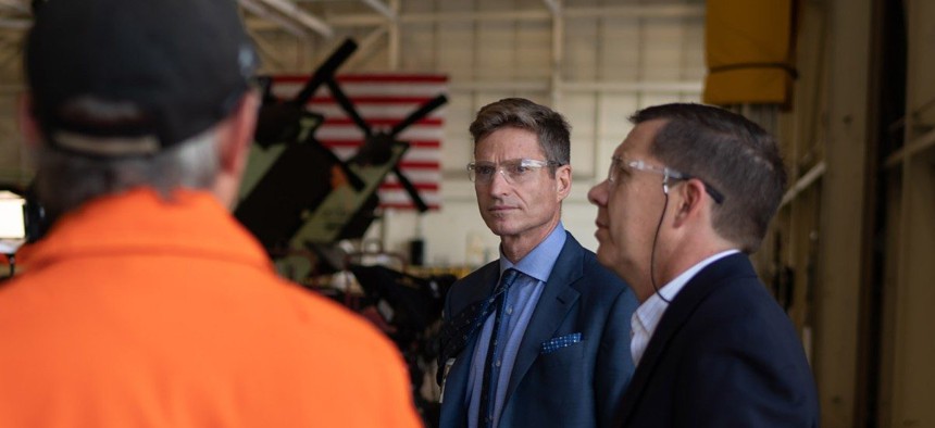 Lockheed Martin CEO James Taiclet at one of the company's Sikorsky helicopter factories.