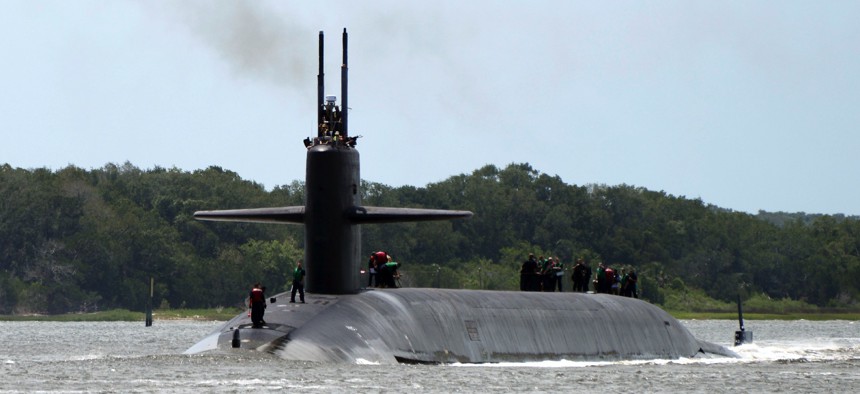 USS Maryland, a ballistic-missile submarine, returns to homeport at Naval Submarine Base Kings Bay, Ga.