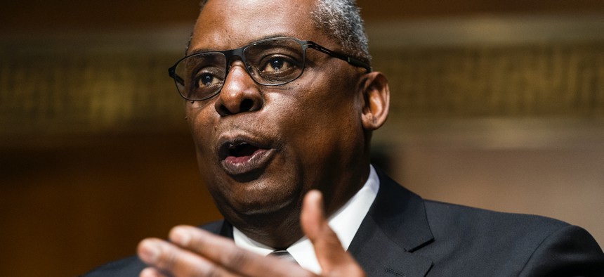 Secretary of Defense nominee Lloyd Austin, a recently retired Army general, speaks during his conformation hearing before the Senate Armed Services Committee on Capitol Hill, Tuesday, Jan. 19, 2021.
