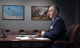 Vice Chairman of the Joint Chiefs of Staff Air Force Gen. John E. Hyten speaks during the National Security Space Association’s “Space Time” virtual event at the Pentagon, Jan. 22, 2021.