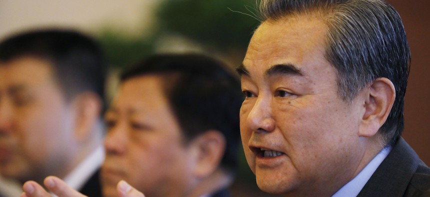 Chinese Foreign Minister Wang Yi pictured on February 21, 2019, in Beijing, China.