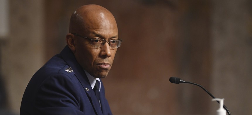 Gen. Charles Q. Brown, Jr. testifies on his nomination to be Air Force Chief of Staff before the Senate Armed Services committee May 7, 2020.