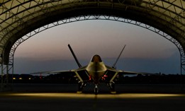 F-22 Raptors assigned to the 94th Fighter squadron United States Air Force 1st Operations Group, sit on the flight line at Joint Base Langley-Eustis, Virginia, Sept. 3, 2020.