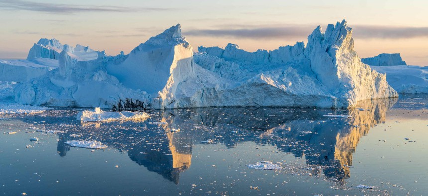Icebergs near Ilulissat, Greenland.