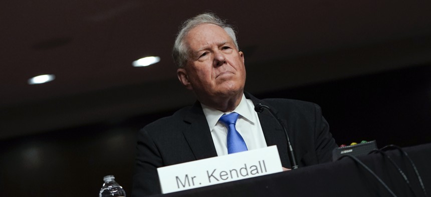 Frank Kendall appears for his confirmation hearing to be Air Force secretary before the Senate Armed Services Committee on Tuesday, May 25.