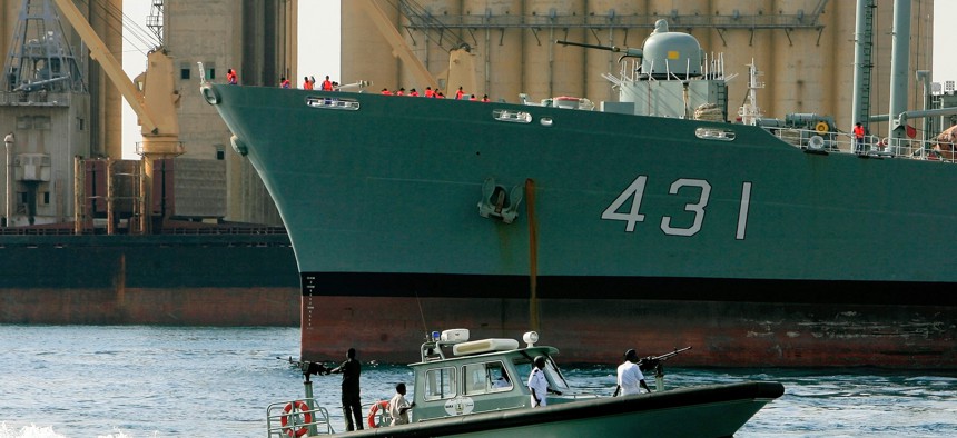 The Iranian Kharg replenishment ship, which caught fire and sank earlier this week, visited a Red Sea port in 2012.