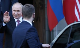 Russia's President Vladimir Putin gets in the car after a summit with US President Joe Biden at the Villa La Grange.