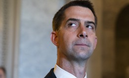 Sen. Tom Cotton, R-Ark., is seen in the Capitol during a vote on Wednesday, May 26, 2021. 