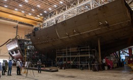 Deputy Secretary of Defense Dr. Kathleen H. Hicks, Sen. Angus King, and Rep. Jared Golden visited the Bath Iron Works shipyard where they toured manufacturing facilities and met shipbuilders In Bath, Maine, July 7, 2021. 