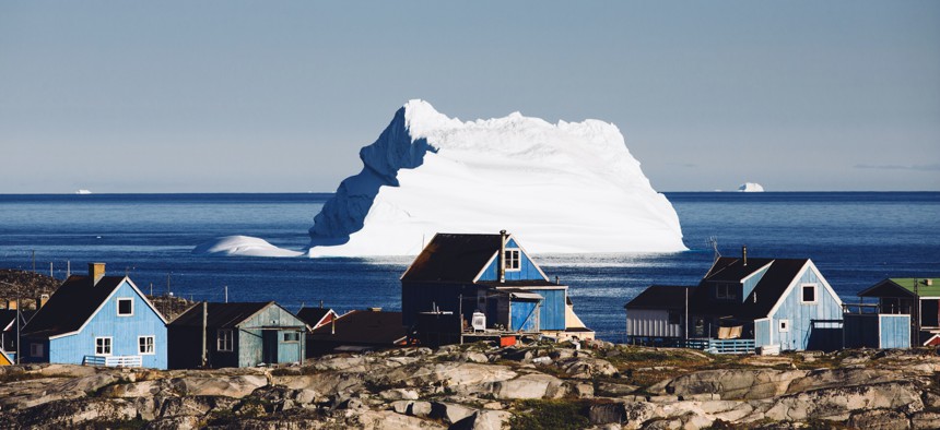 An iceberg floats off Greenland.