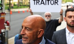 Thomas Barrack, a close adviser to former President Donald Trump and chair of his inaugural committee, arrives for a court appearance at the U.S. District Court of Eastern District of New York on July 26, 2021.