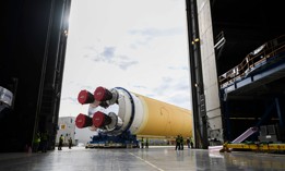 NASA's  Space Launch System intended to land American astronauts, including the first woman and the next man, on the Moon by 2024.