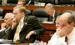  Rep. Steve Israel (R-NY), Rep.James R. Langevin (R-RI) and Rep. Rick Larsen (R-NY) listen to testimony from witnesses during a House Armed Services Committee on Capitol Hill July 12, 2006 in Washington, DC
