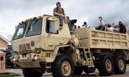 Soldiers with the Louisiana National Guard conduct search and rescue missions in Laplace, La, Aug. 30, 2021, during the recovery from Hurricane Ida. 