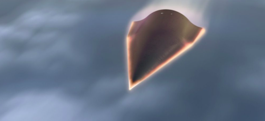 An artist's rendering of a hypersonic glide vehicle