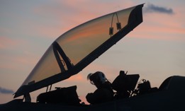 An F-35 test pilot prepares to commence night operations aboard USS Dwight D. Eisenhower, Oct. 8, 2015.