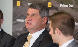 Bill LaPlante, President Biden's nominee to become the Pentagon’s top weapons buyer, speaks during an October 2015 Defense One event. At the time, LaPlante was the Air Force’s top weapons buyer.